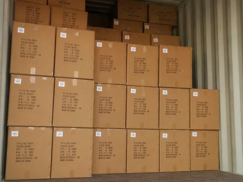 Packed export cartons ready for shipment