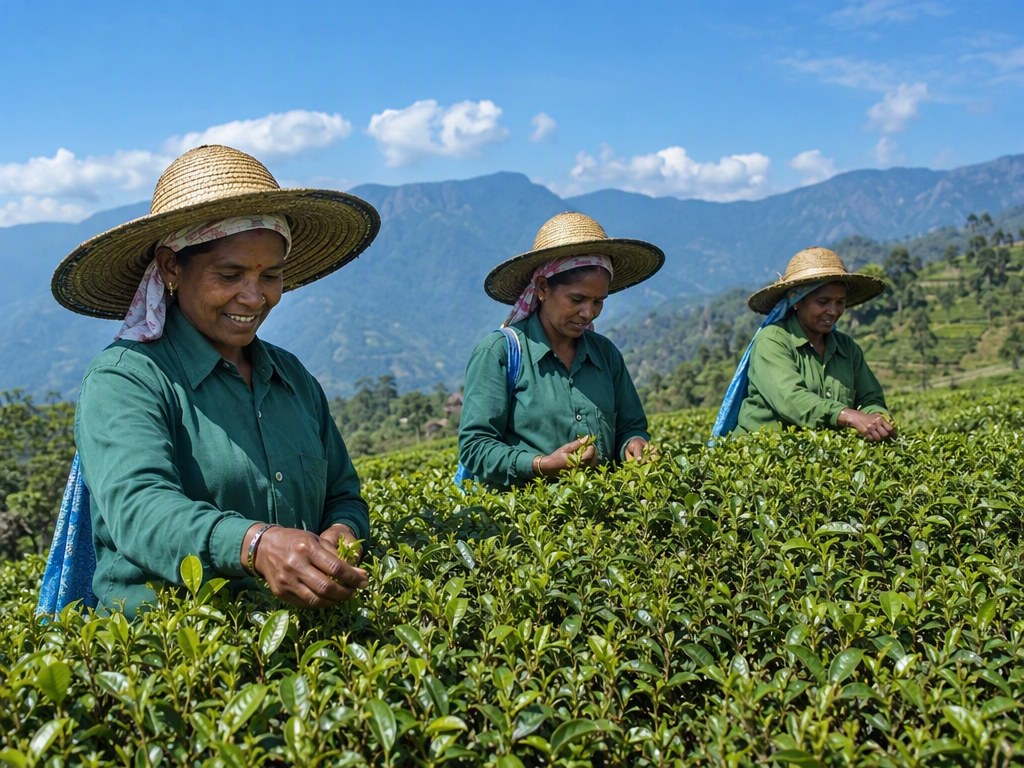 Tea field workers at the estate